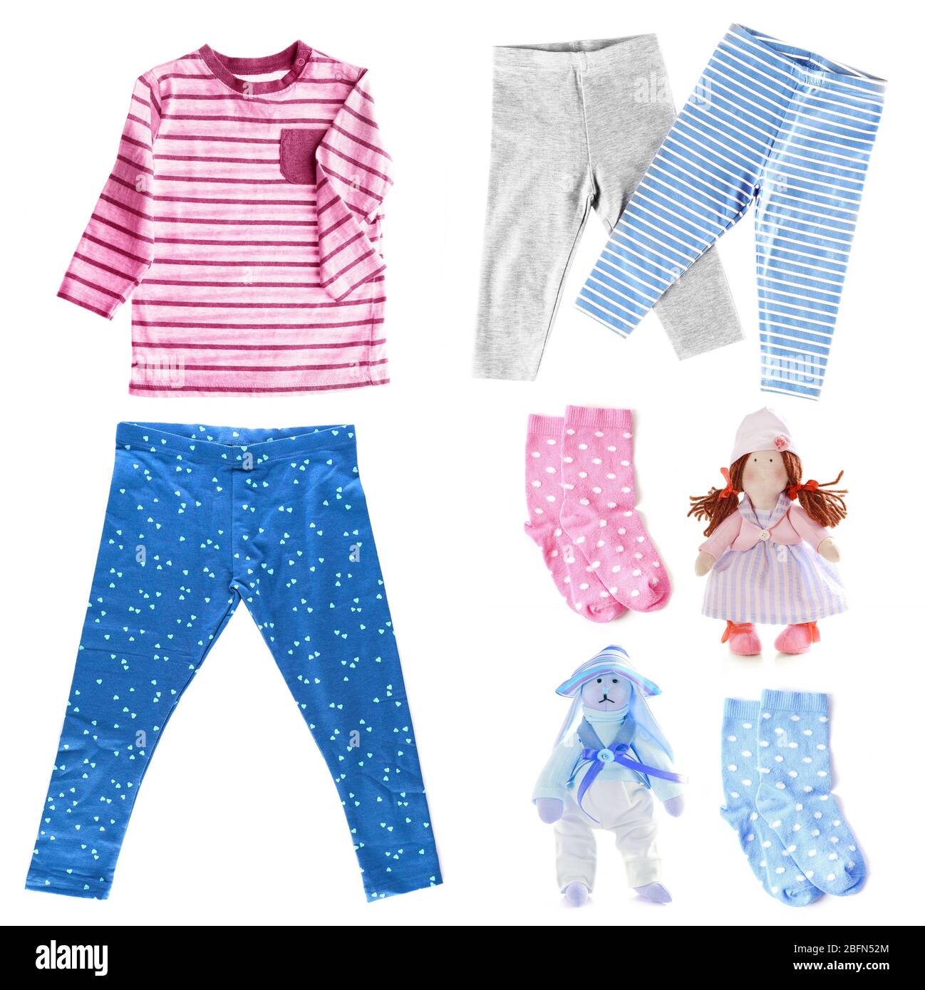 Set of children sleeping clothes isolated on white Stock Photo Alamy