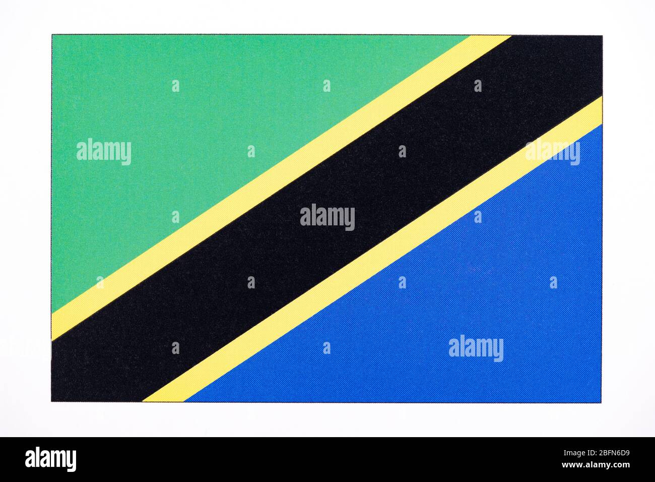 National flag of Tanzania. Stock Photo