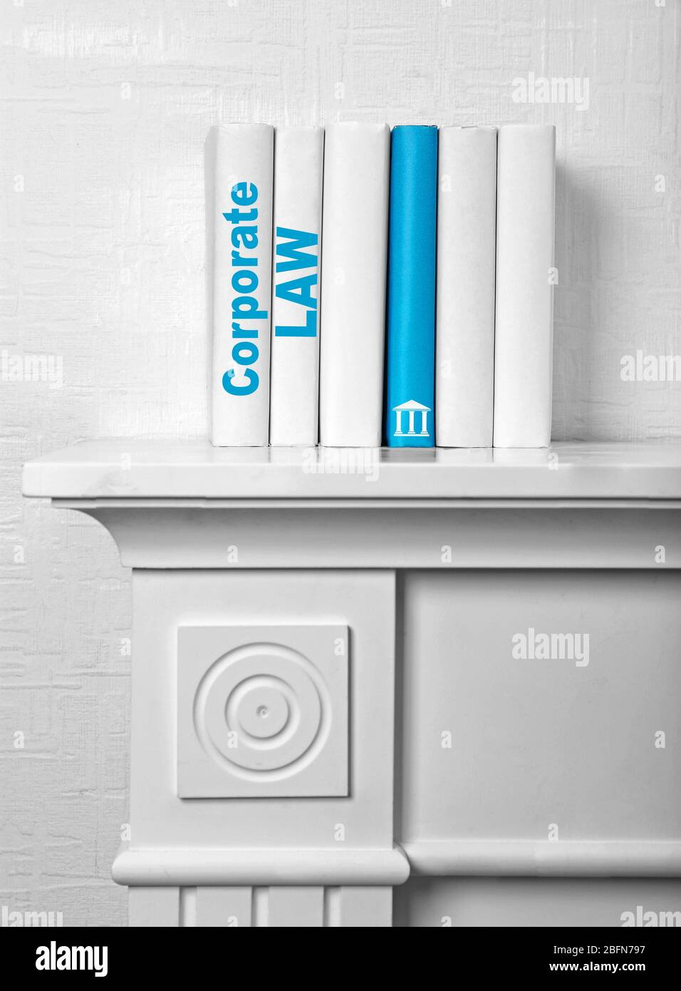 Books on shelf, Corporate Law concept Stock Photo Alamy