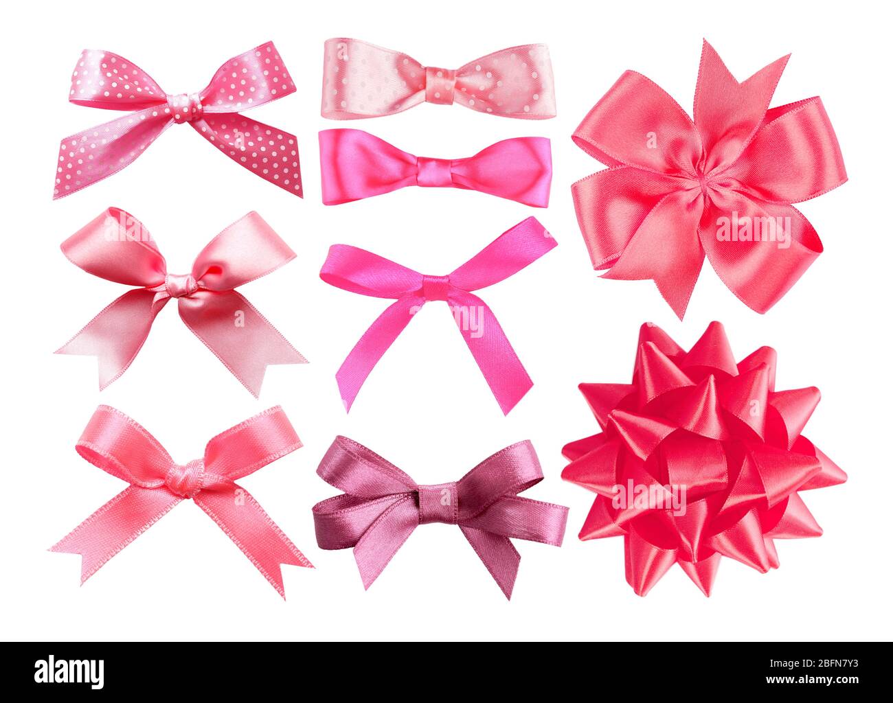 Set of festive bows on white background Stock Photo - Alamy