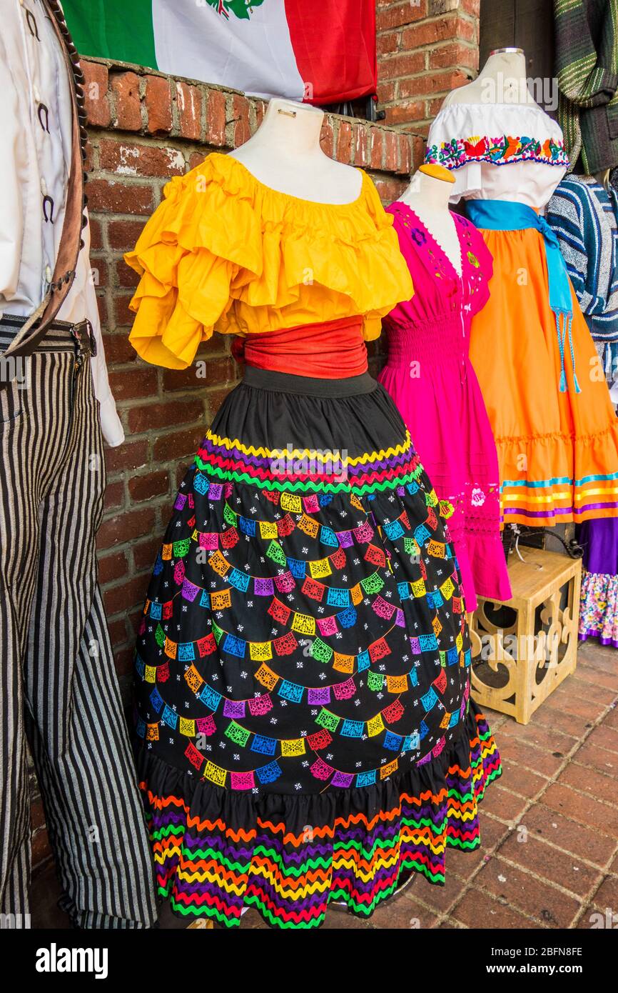 Mexican marketplace on Olvera Street, tourist destination in Los Angeles, California, USA Stock Photo