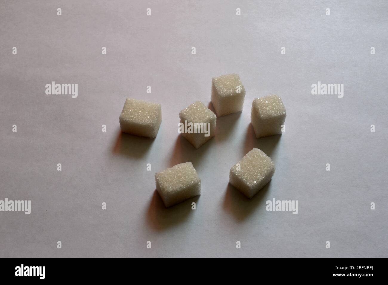 sugar cubes of refined sugar Stock Photo