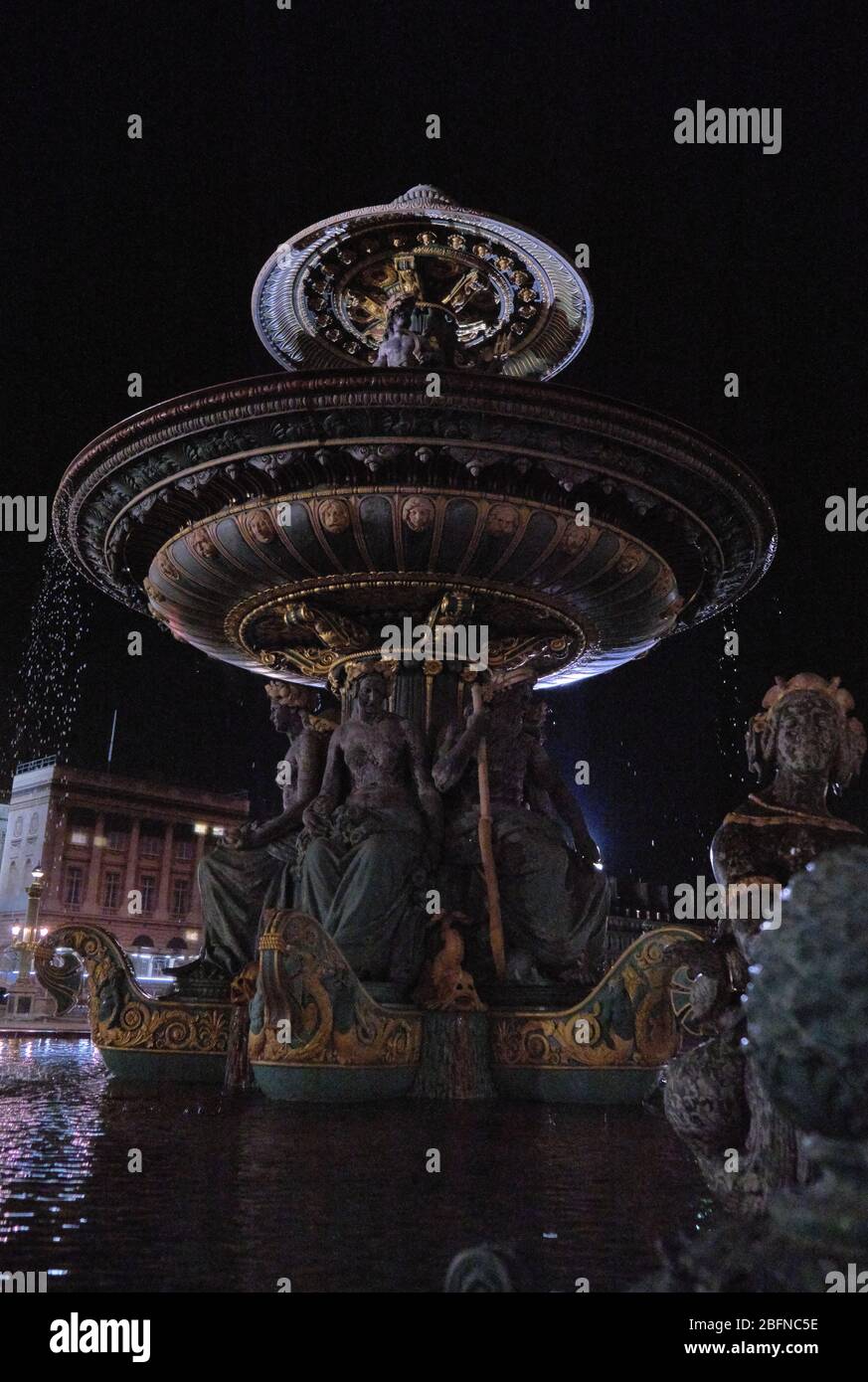 Fountain Place de la Concorde Stock Photo