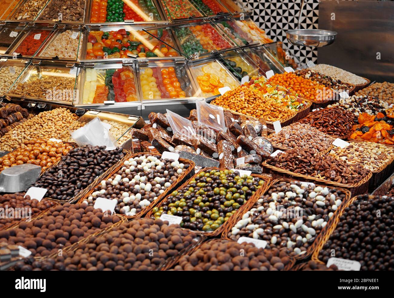 Assortment of sweets at market Stock Photo Alamy