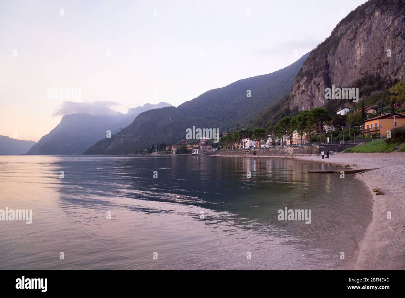 Onno, Italy - Sep. 30, 2019 - quiet and calm morning over lake Como, Italy Stock Photo