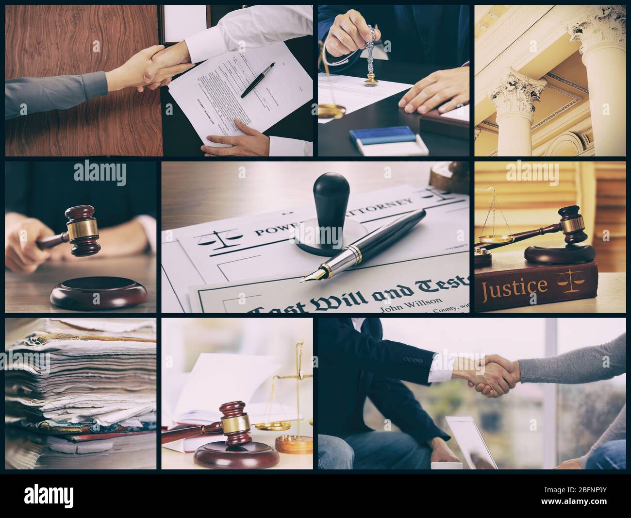 Collage for law and notary theme Stock Photo Alamy
