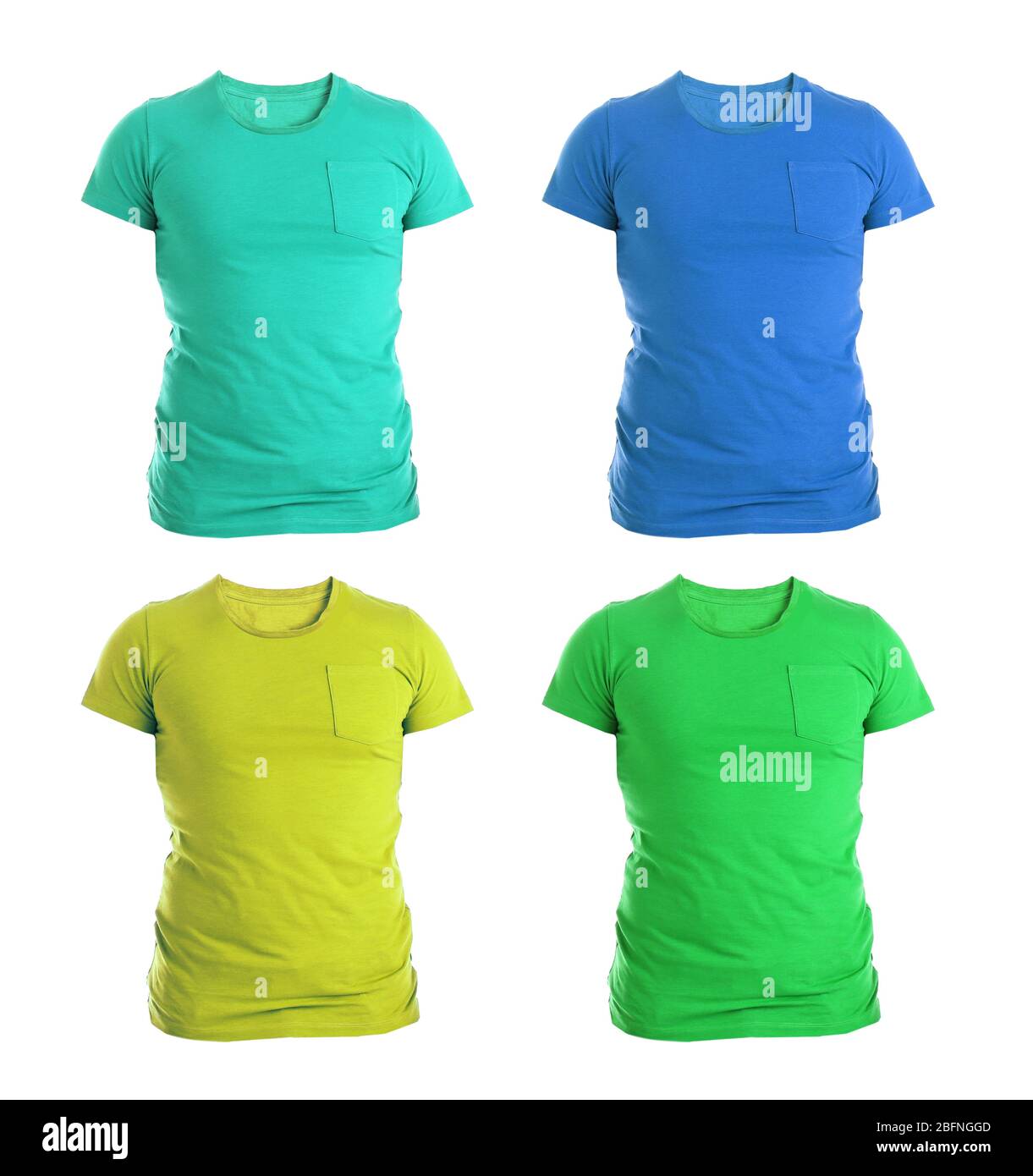 Front view of tshirts on white background Stock Photo Alamy