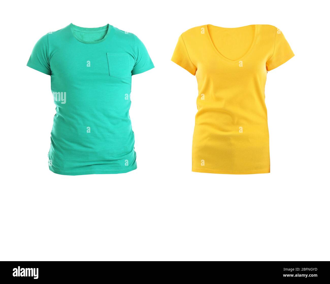 Front view of tshirts on white background Stock Photo Alamy