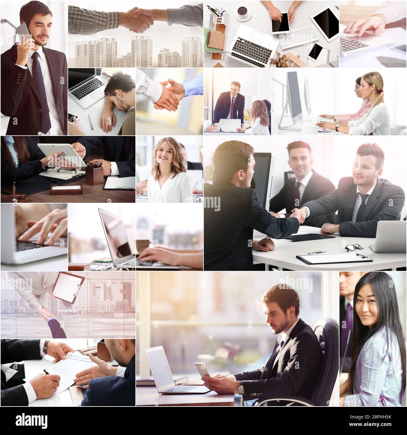 Collage of business people. Teamwork concept Stock Photo - Alamy