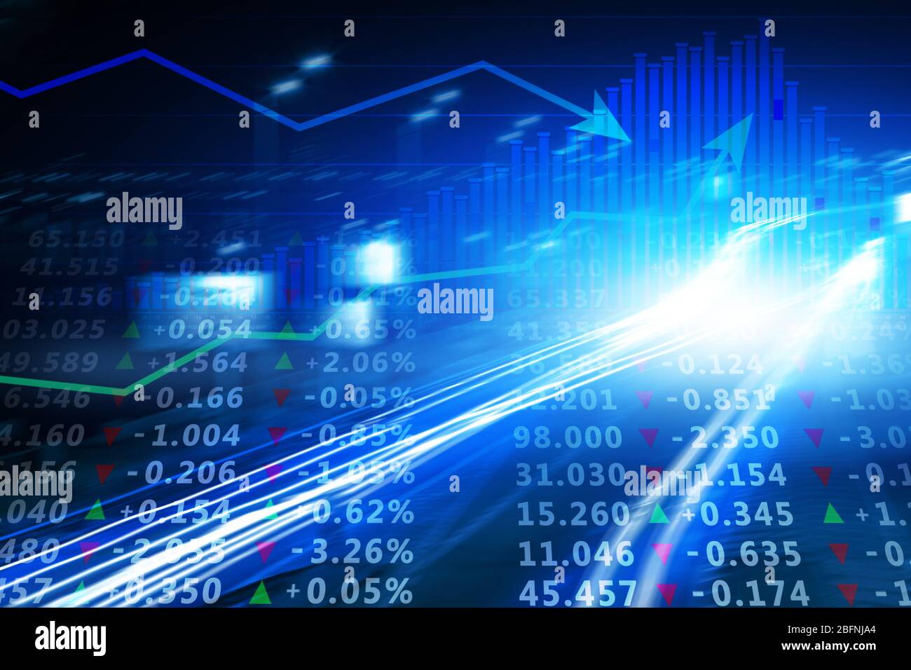 Stock exchange quotes on blurred background Stock Photo