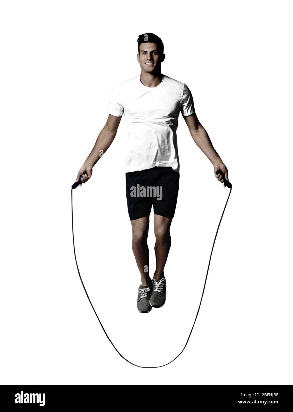 Man rope jumping Cut Out Stock Images & Pictures Alamy