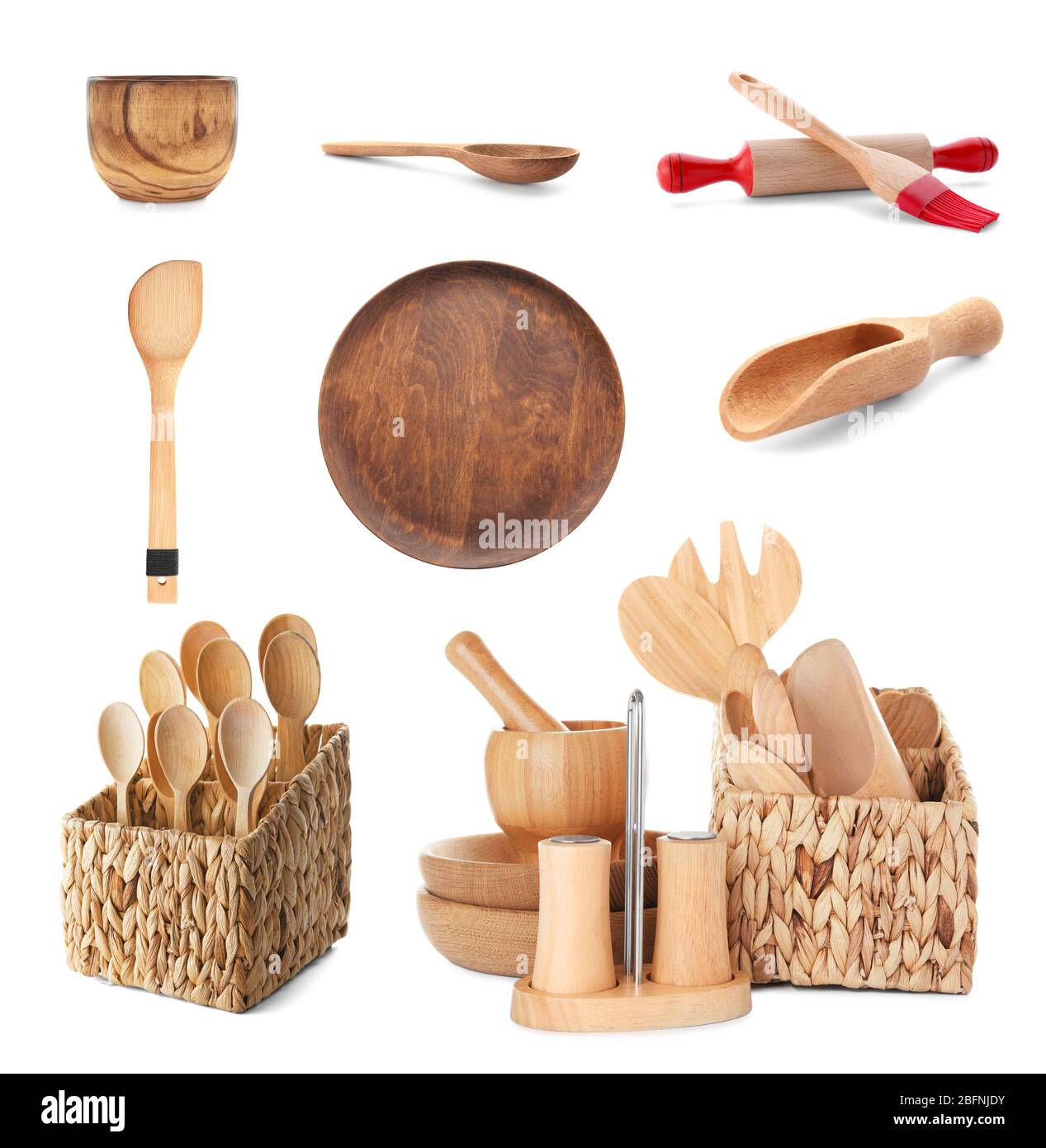 Set of cooking utensils on white background Stock Photo - Alamy