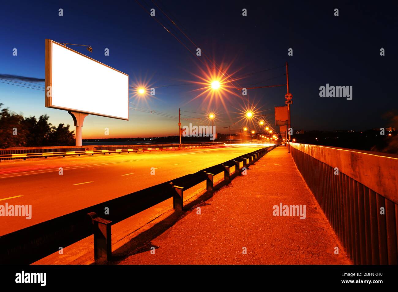 Download Mockup Of Billboard Near Bridge Stock Photo Alamy