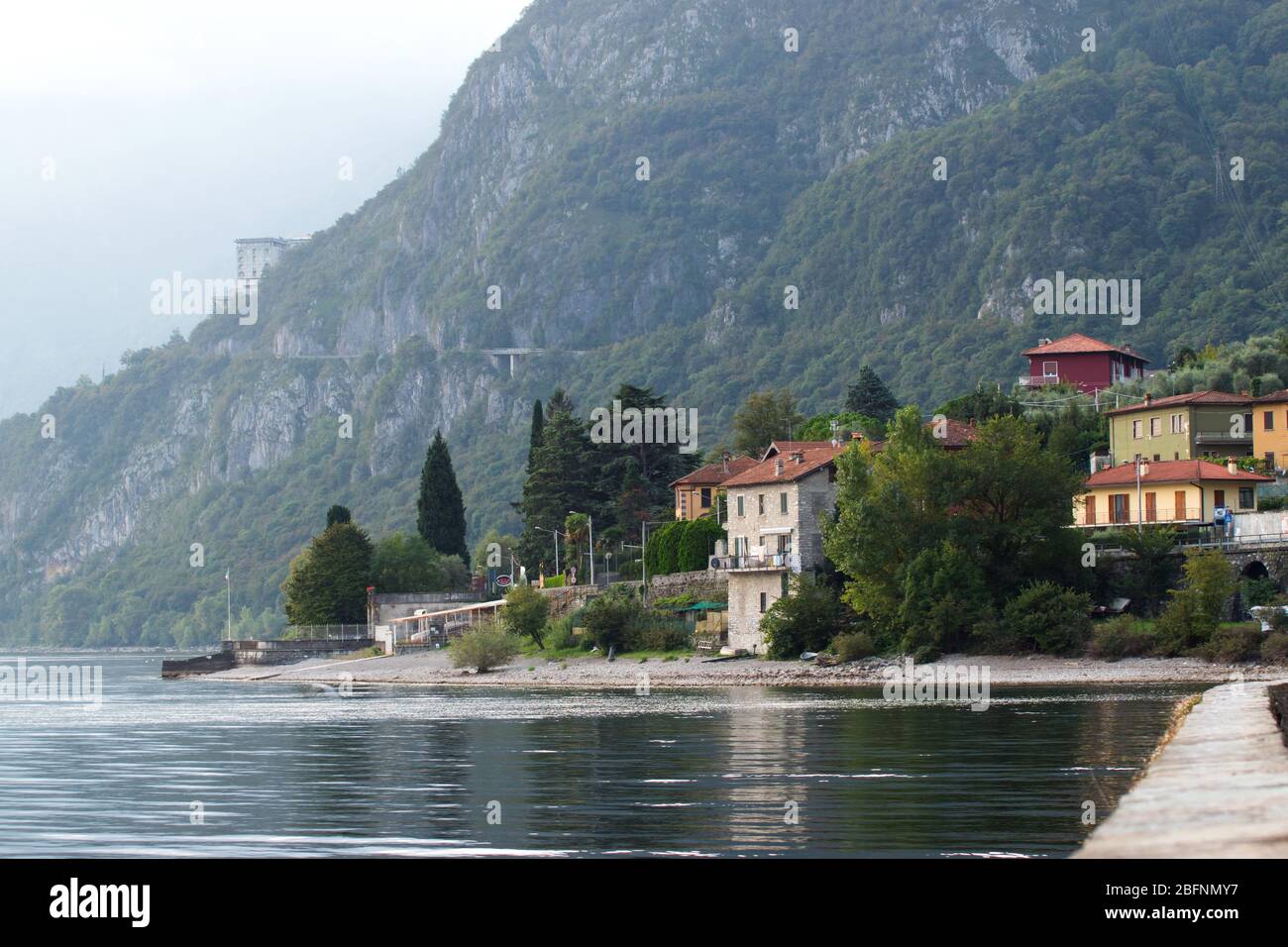 Garda, Italy - Sep. 30, 2019: view to a small village at the shores of Lake Garda, northern Italy Stock Photo