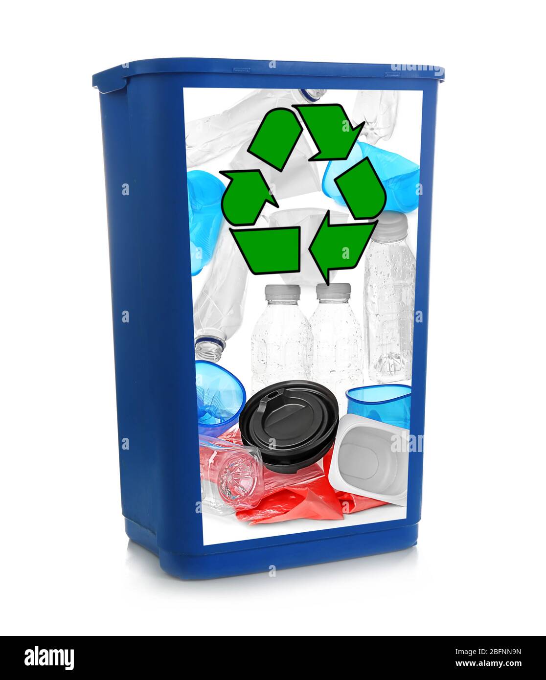 Recycling concept. Bin for plastic garbage outdoors Stock Photo Alamy