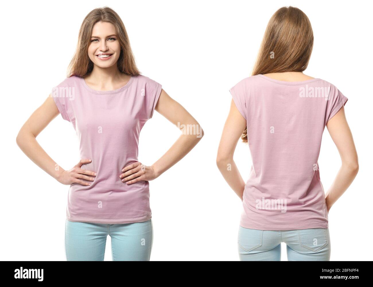 Download Blank Pink T Shirt Front Back High Resolution Stock Photography And Images Alamy