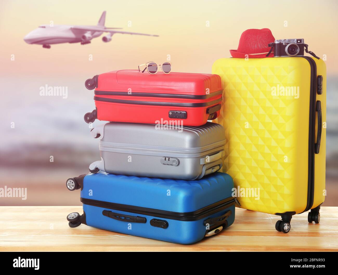 Travel concept. Suitcases in airport terminal Stock Photo Alamy