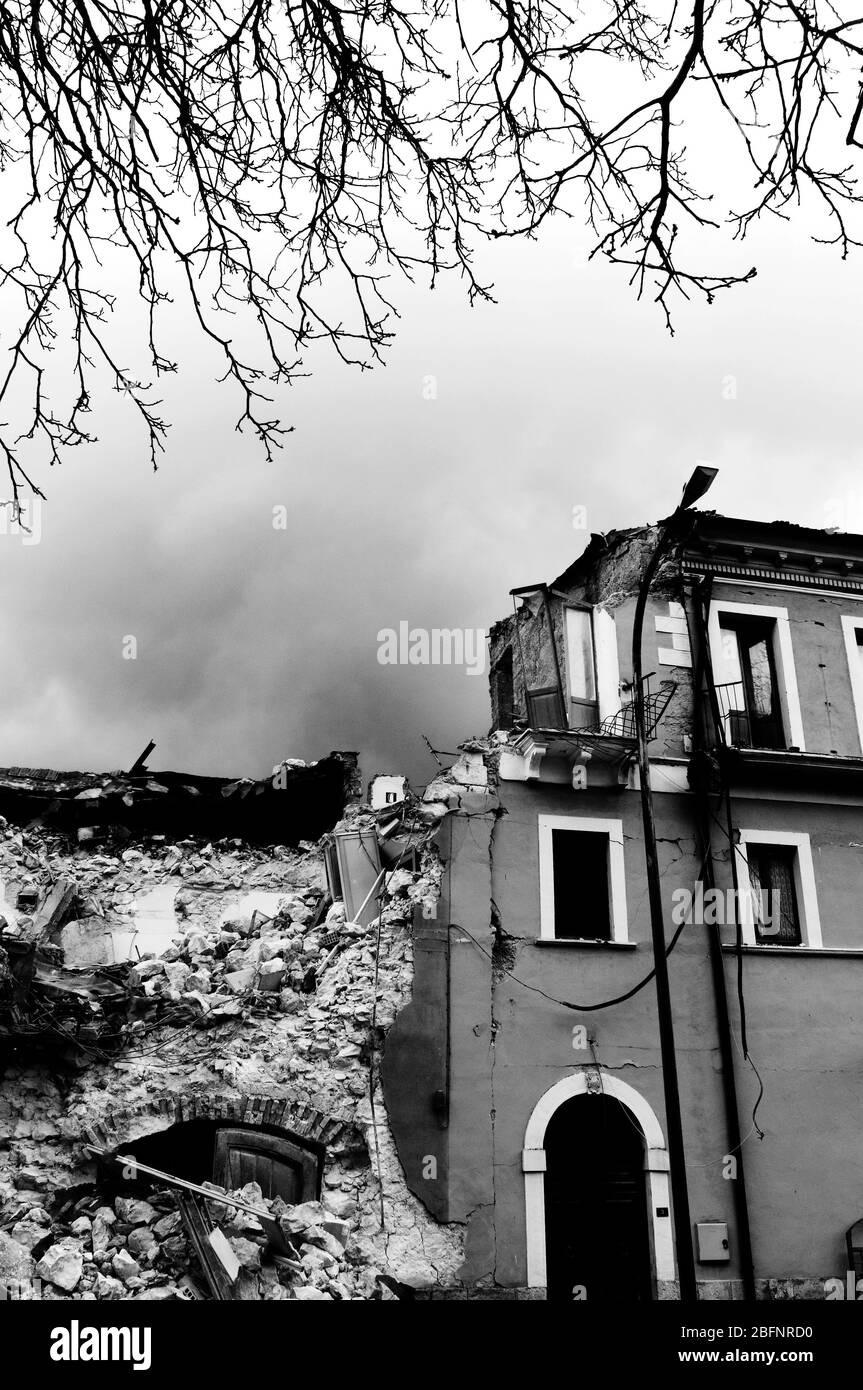 L'Aquila earthquake. Abruzzo. Italy Stock Photo