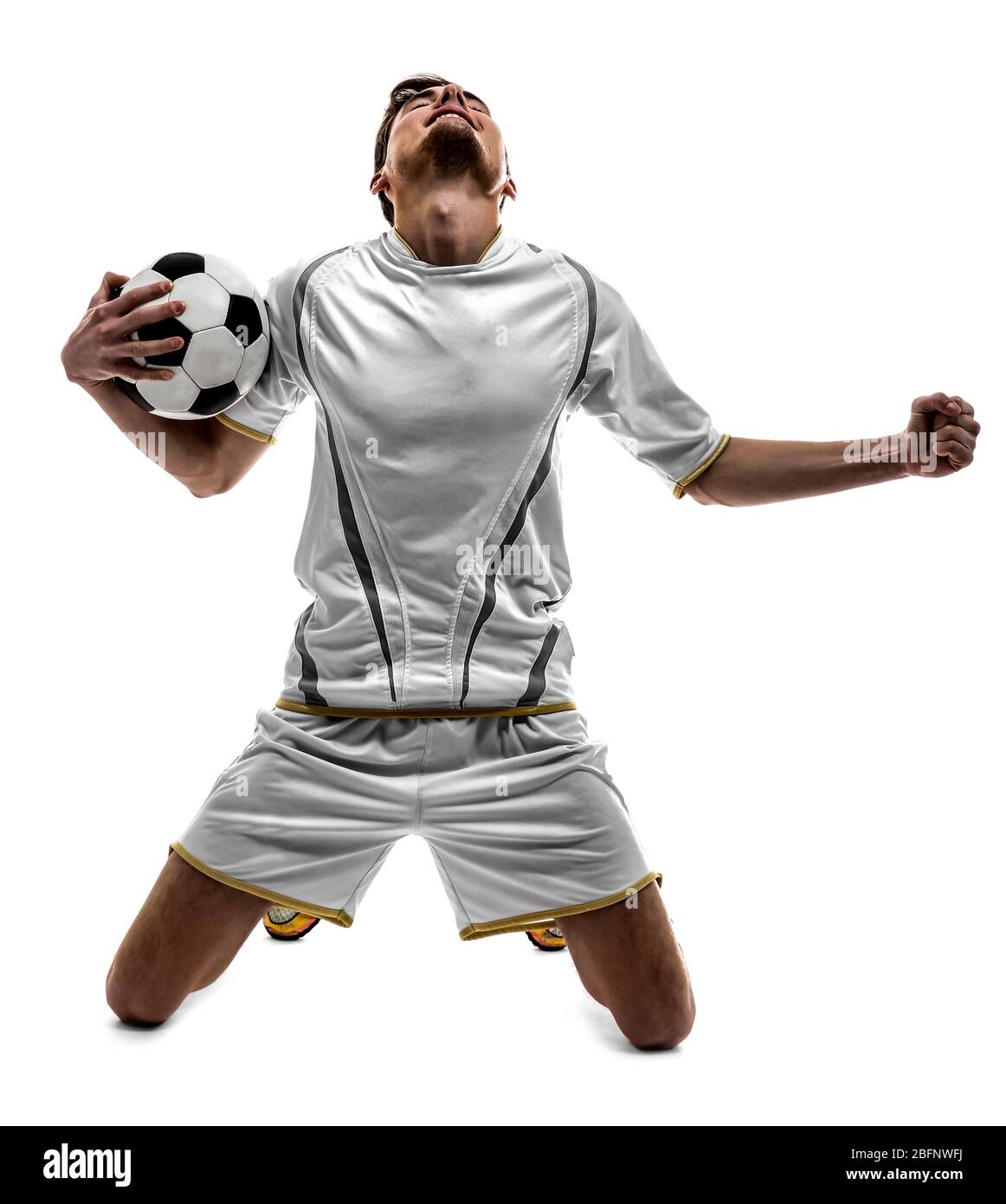 Professional football player on white background Stock Photo - Alamy