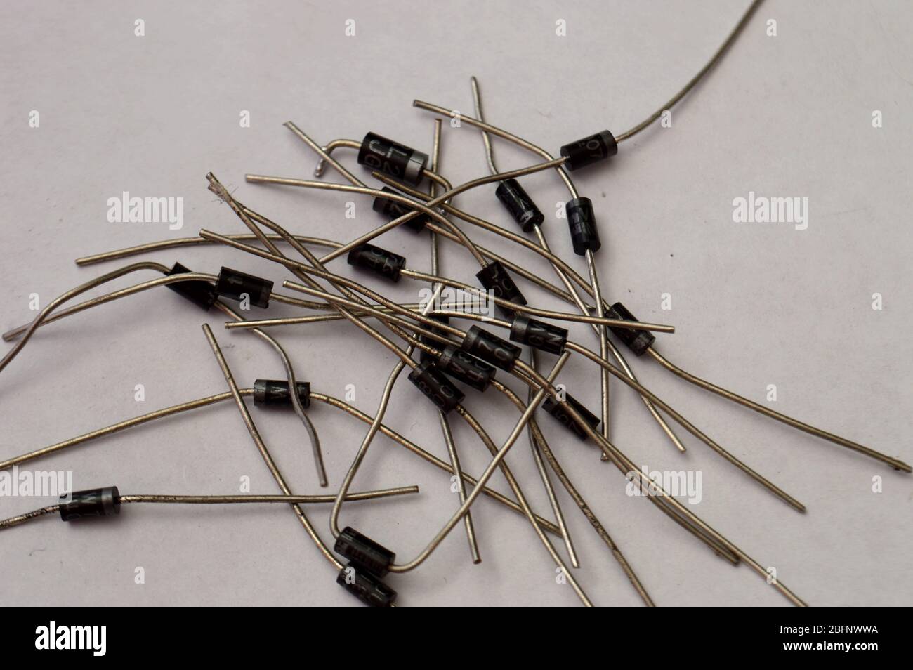 close-up of semiconductor diodes Stock Photo