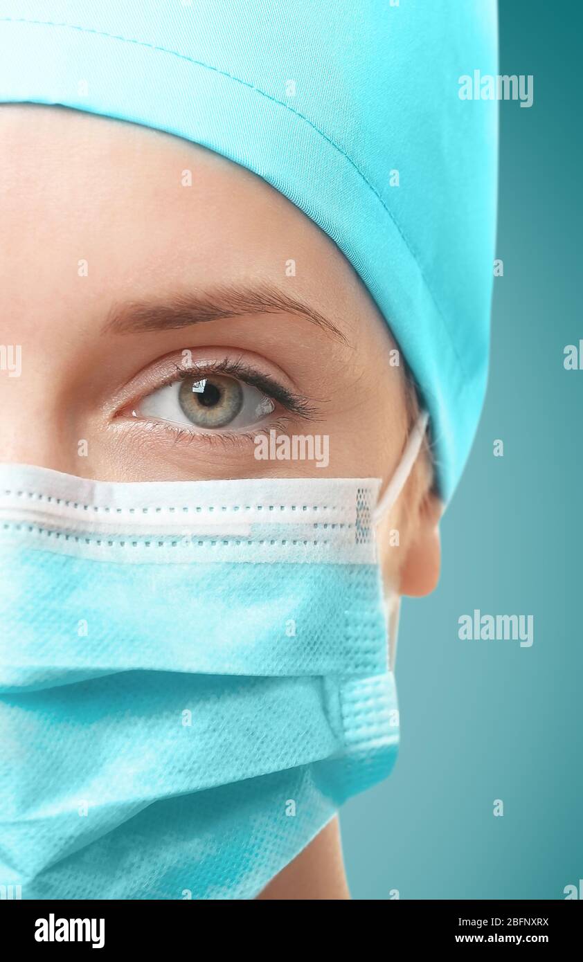 Female medic in mask cap hi-res stock photography and images - Alamy