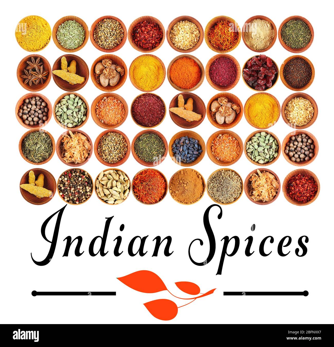 Natural Indian spices on white background Stock Photo Alamy
