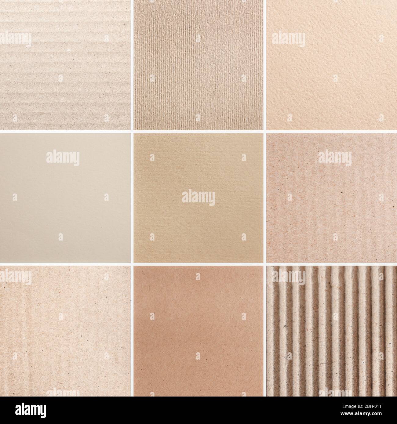 Set of different textured recycled materials as background Stock Photo