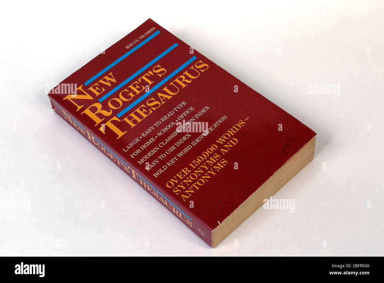 Paperback Thesaurus isolated on a pure white background. Stock Photo