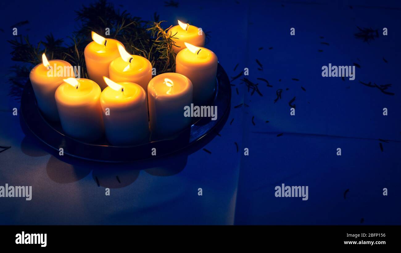 Candles In The Wind Stock Photo