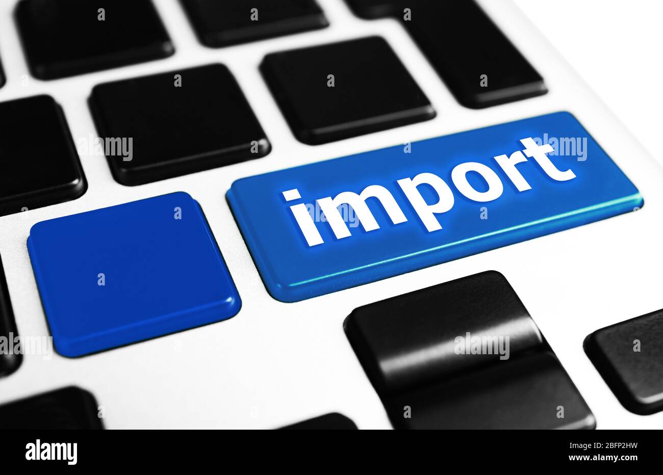 Close up of Import keyboard button Stock Photo