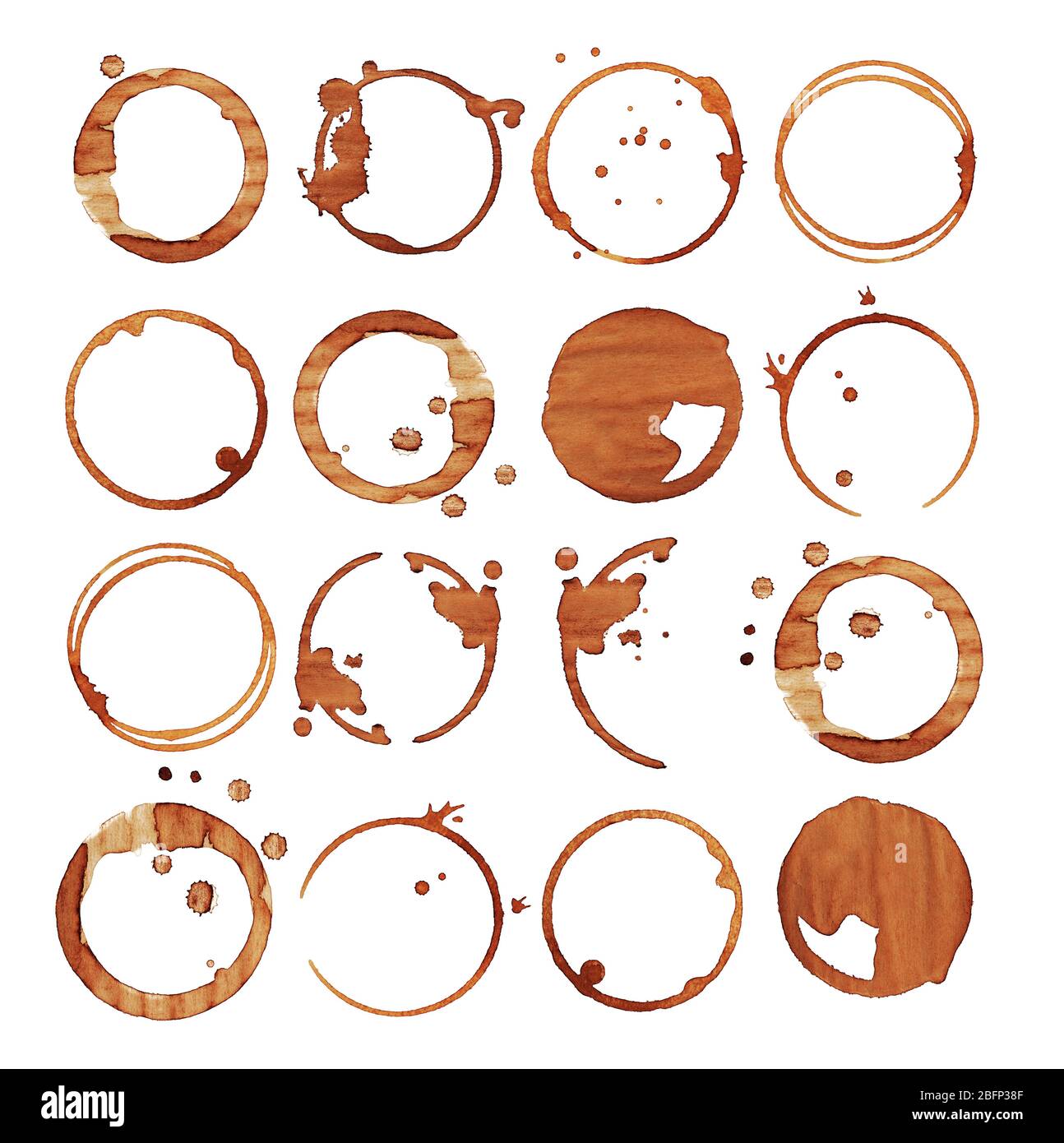 Coffee stains, isolated on white Stock Photo Alamy