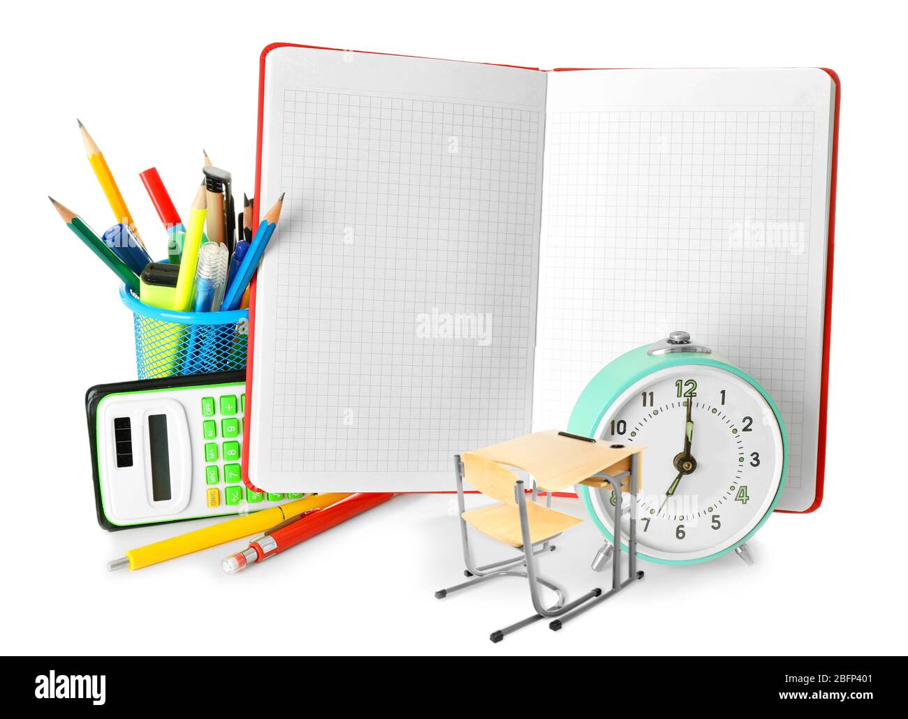 Notebook stationary objects on Cut Out Stock Images & Pictures - Alamy