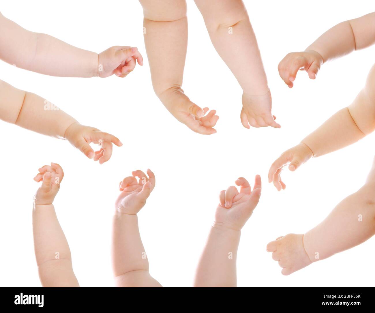 Babies hands isolated on white Stock Photo Alamy