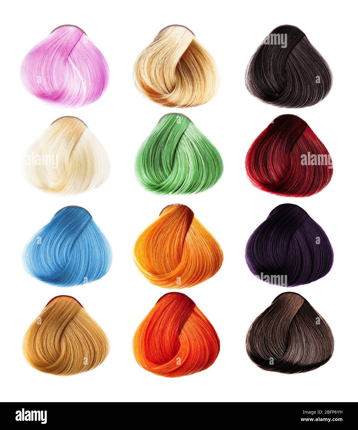 Hair Palette of different colors. Tints set. Isolated on a white ...
