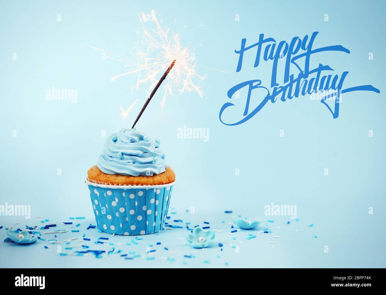 Blue Birthday Cupcake