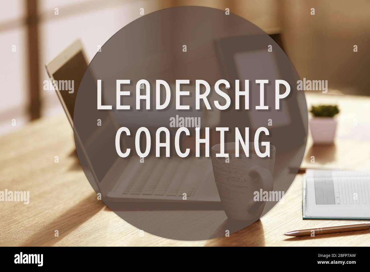 Stylish workplace.Leadership coaching concept Stock Photo
