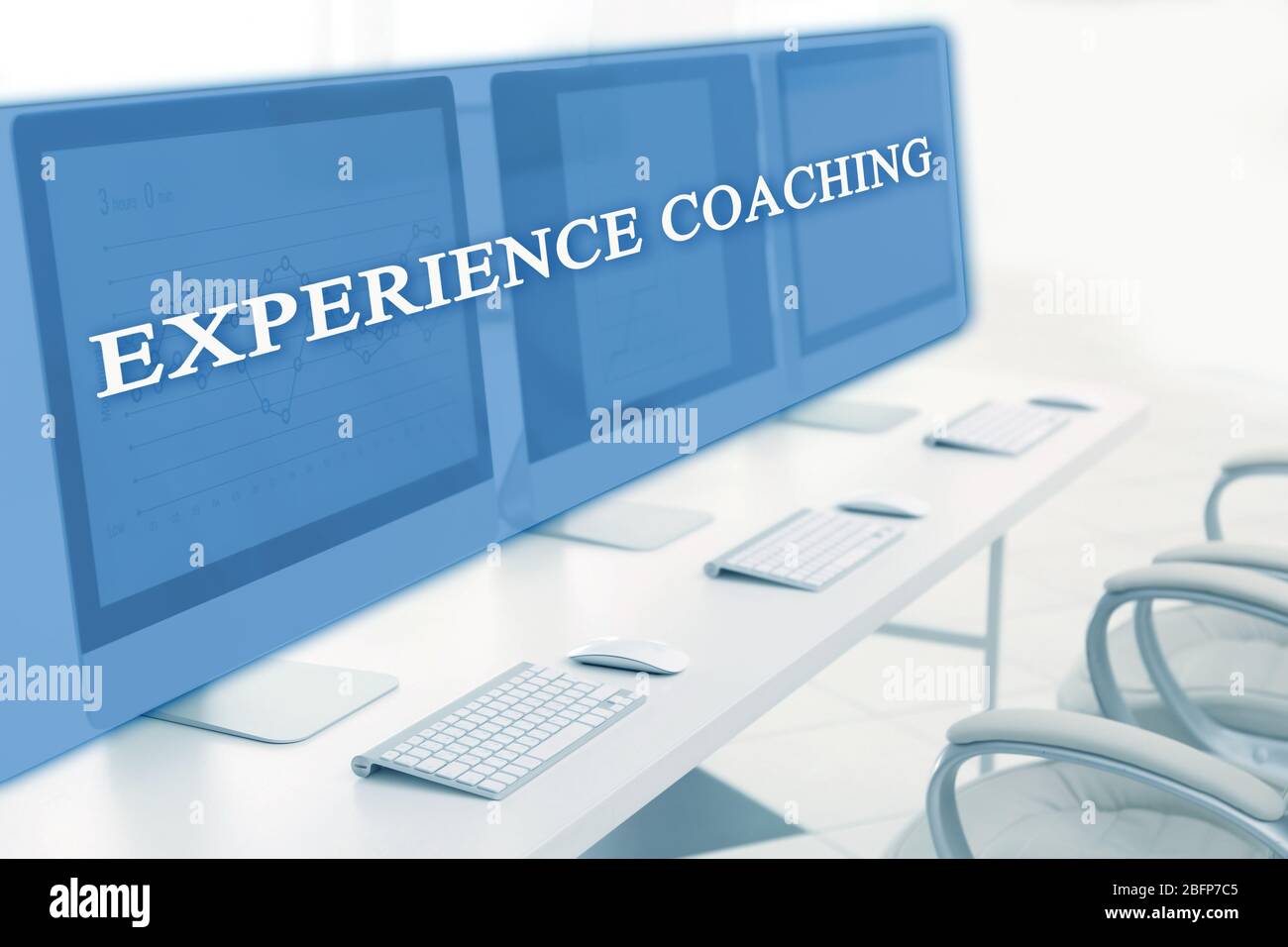 Modern computers in the office. Experience coaching concept Stock Photo ...