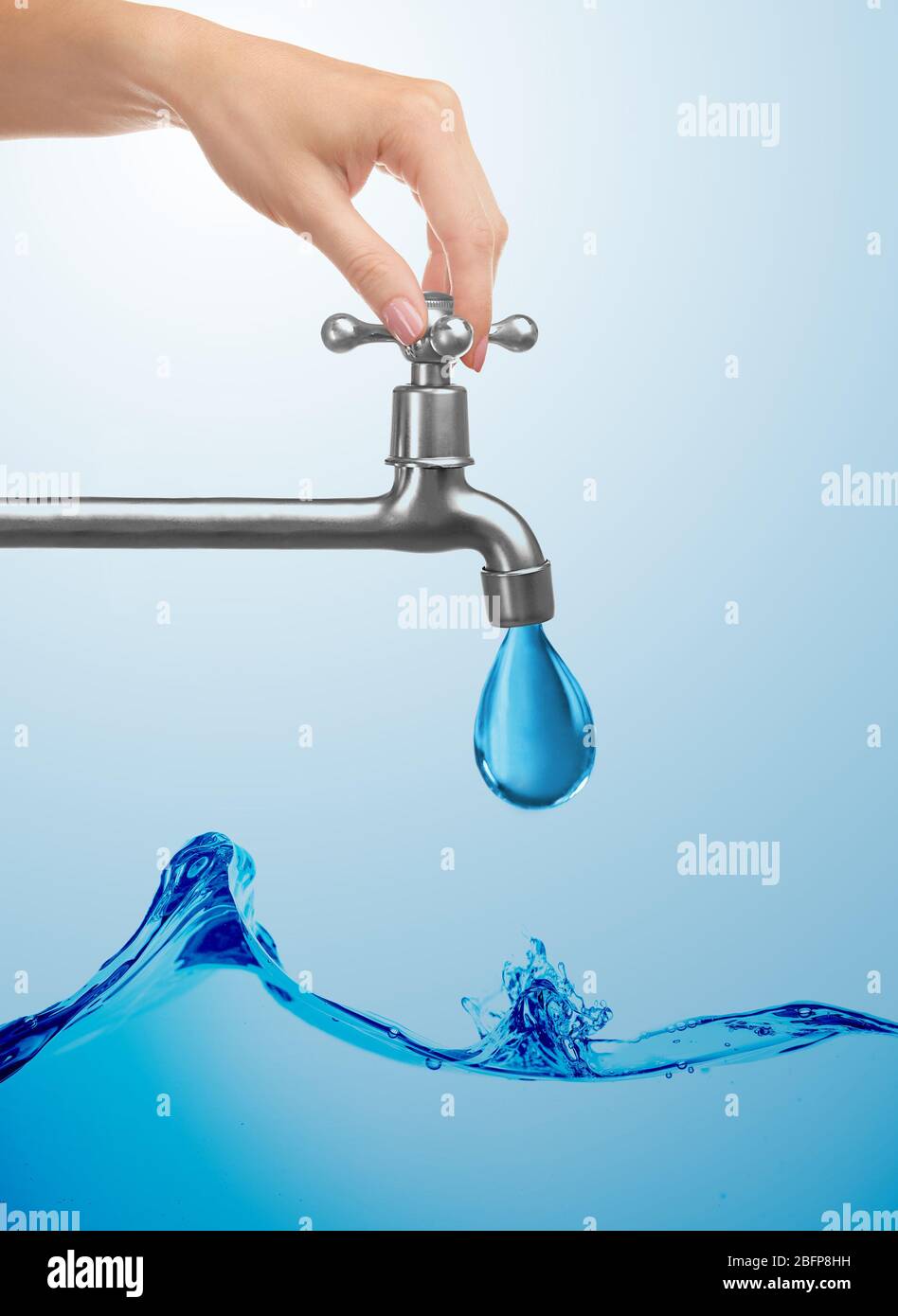 Hand turning off faucet hires stock photography and images Alamy