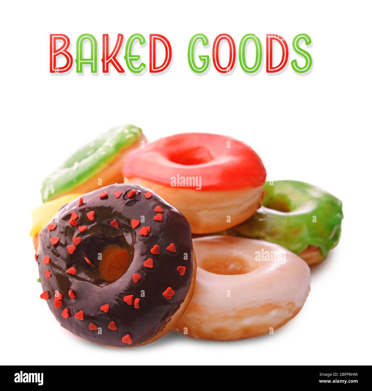 Delicious donuts with glaze isolated on white Stock Photo - Alamy