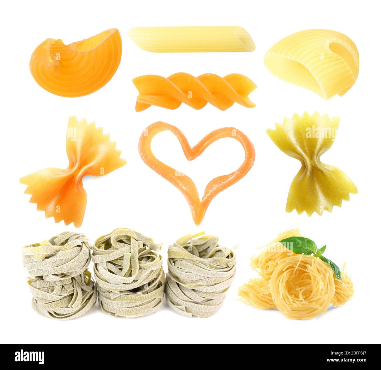 Collection of pasta isolated on white background Stock Photo - Alamy
