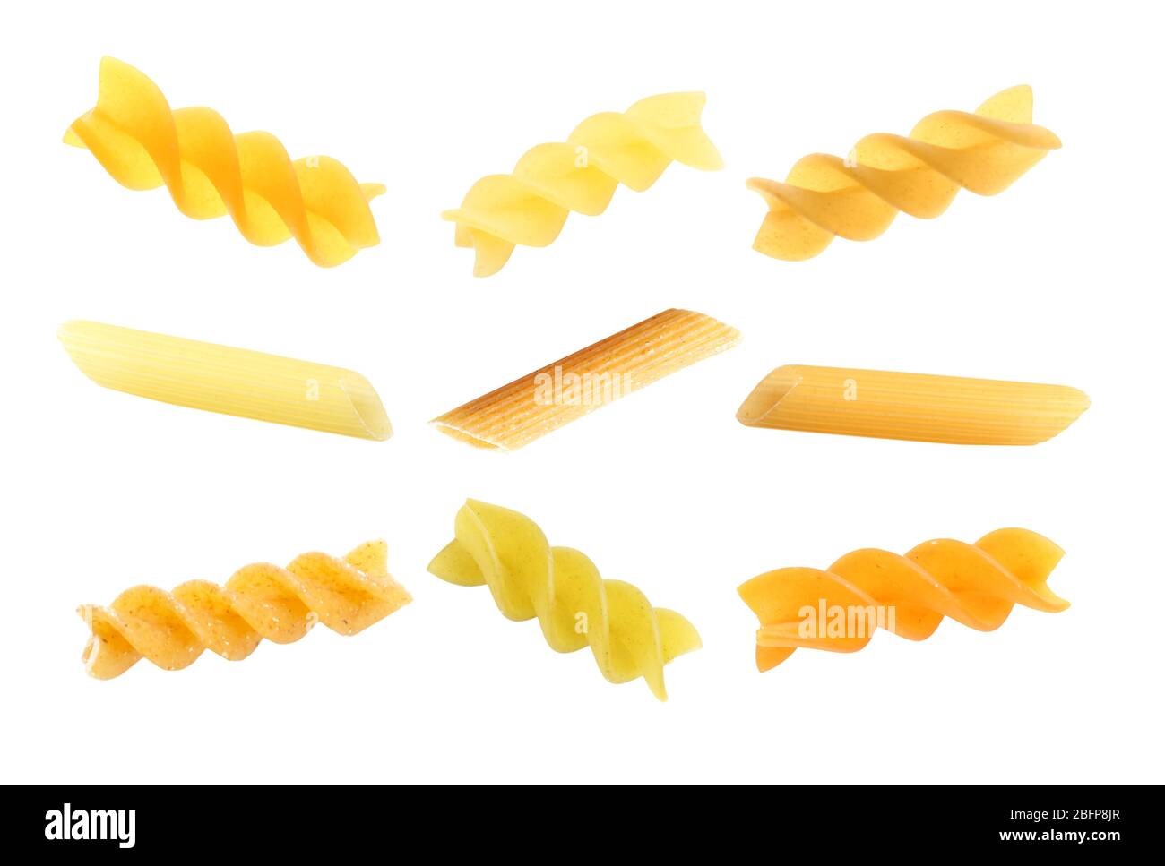 Collection of pasta isolated on white background Stock Photo - Alamy
