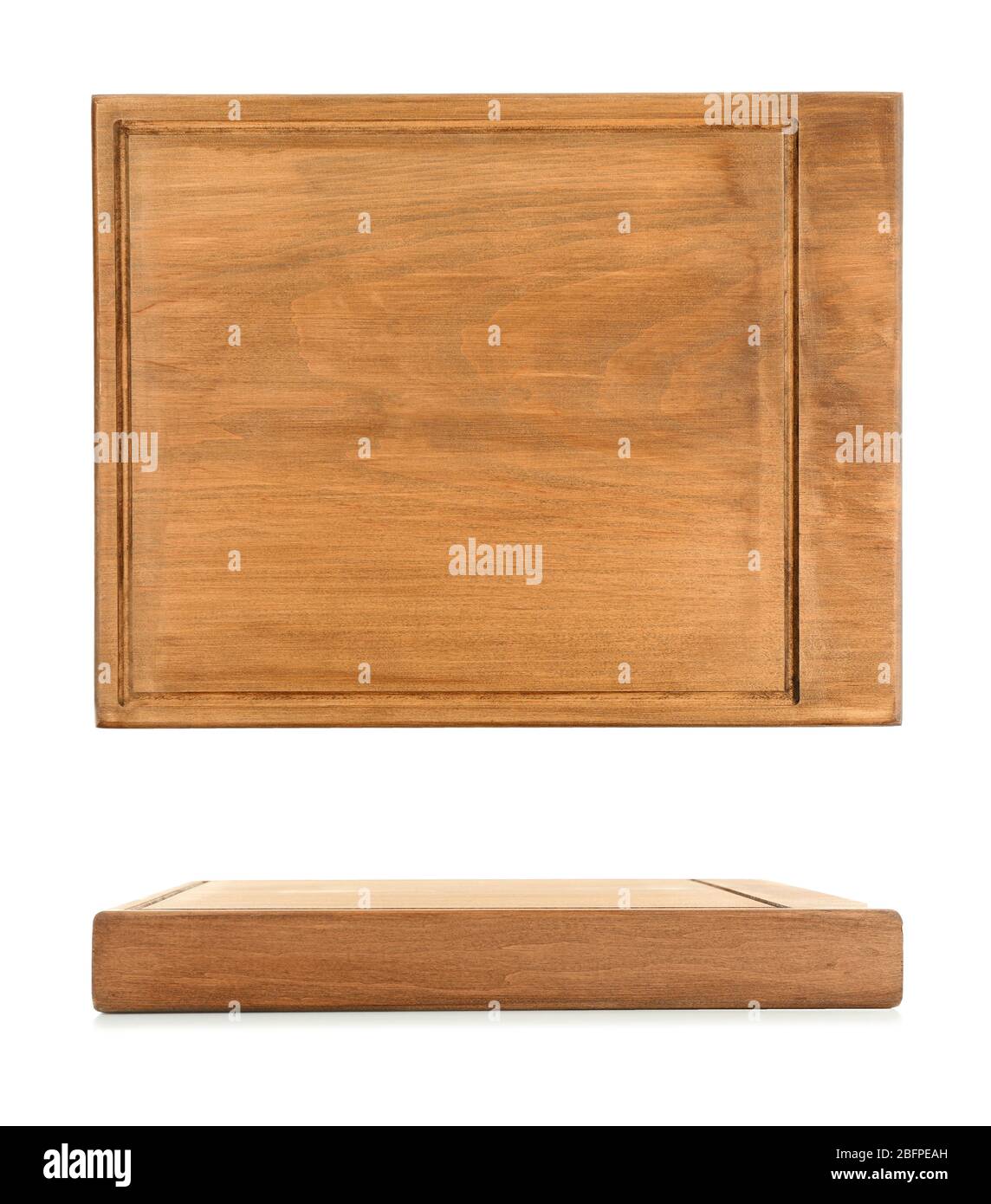 Different views of wooden board on white background Stock Photo - Alamy
