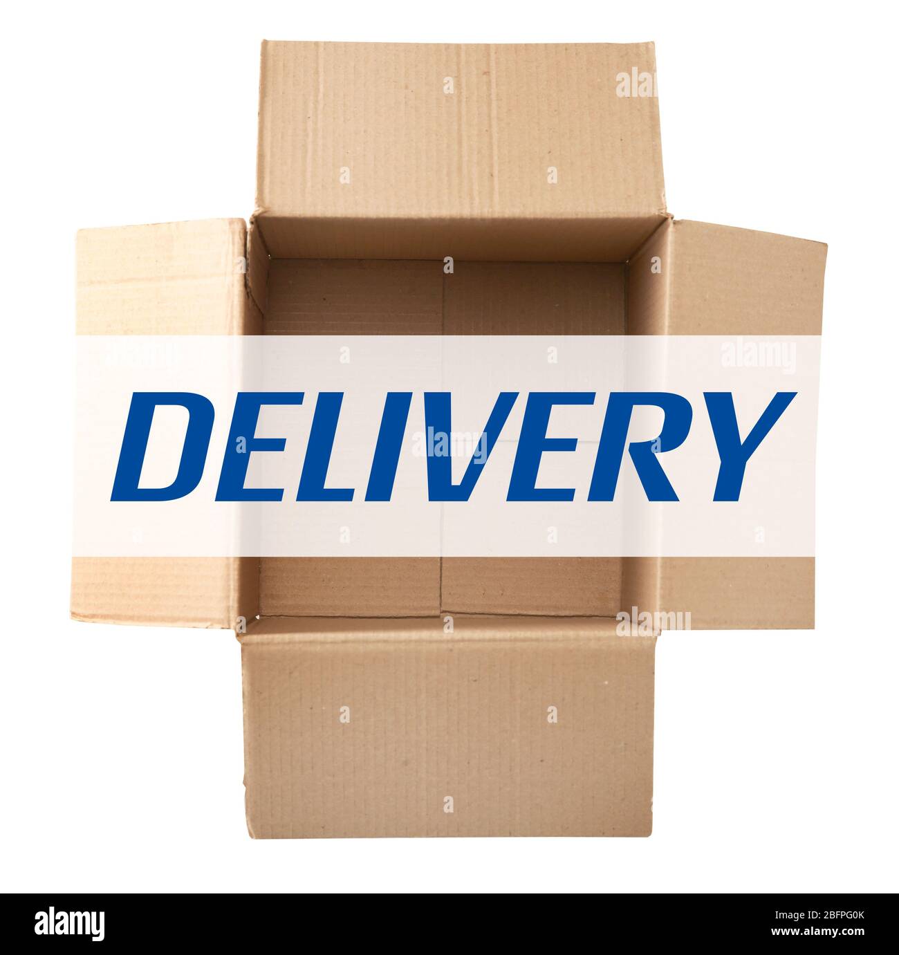 Delivery concept. Empty cardboard box on white background Stock Photo