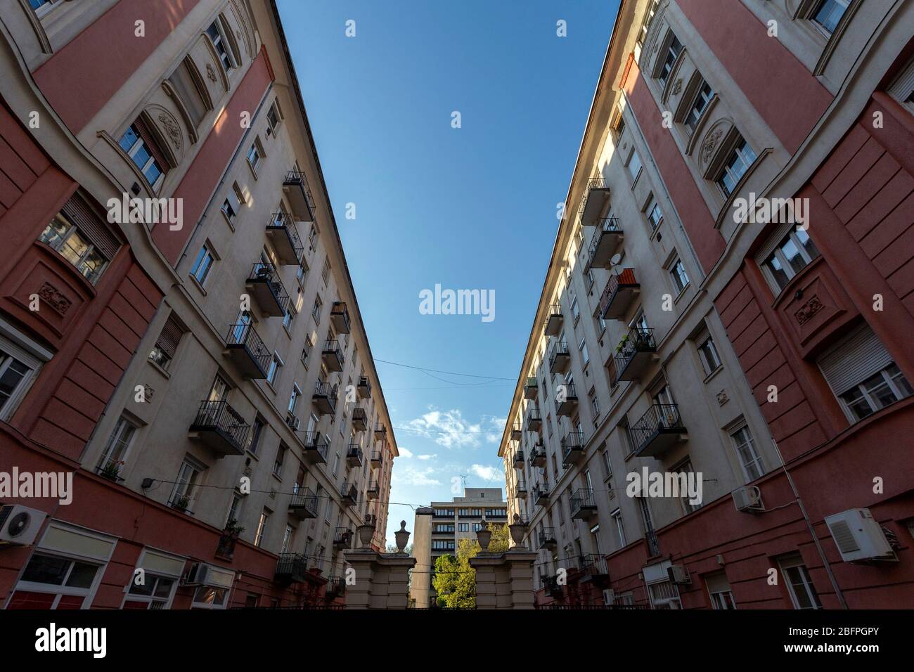 Classic apartment building in Budapest's 7th district , Hungary Stock