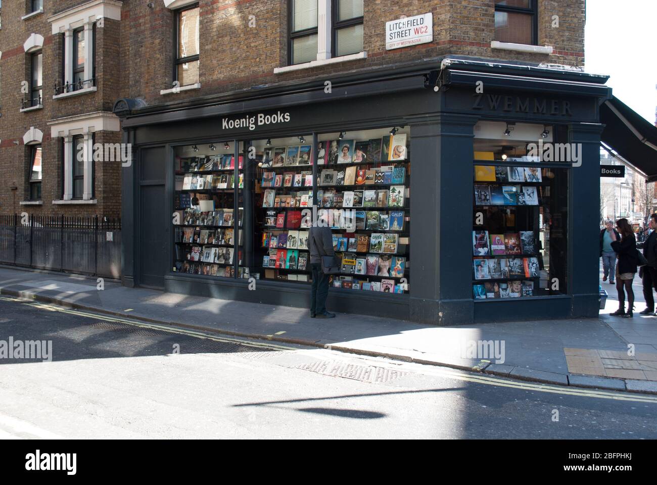 Black Bookshop Koenig Books Litchfield Street, London WC1B Stock Photo
