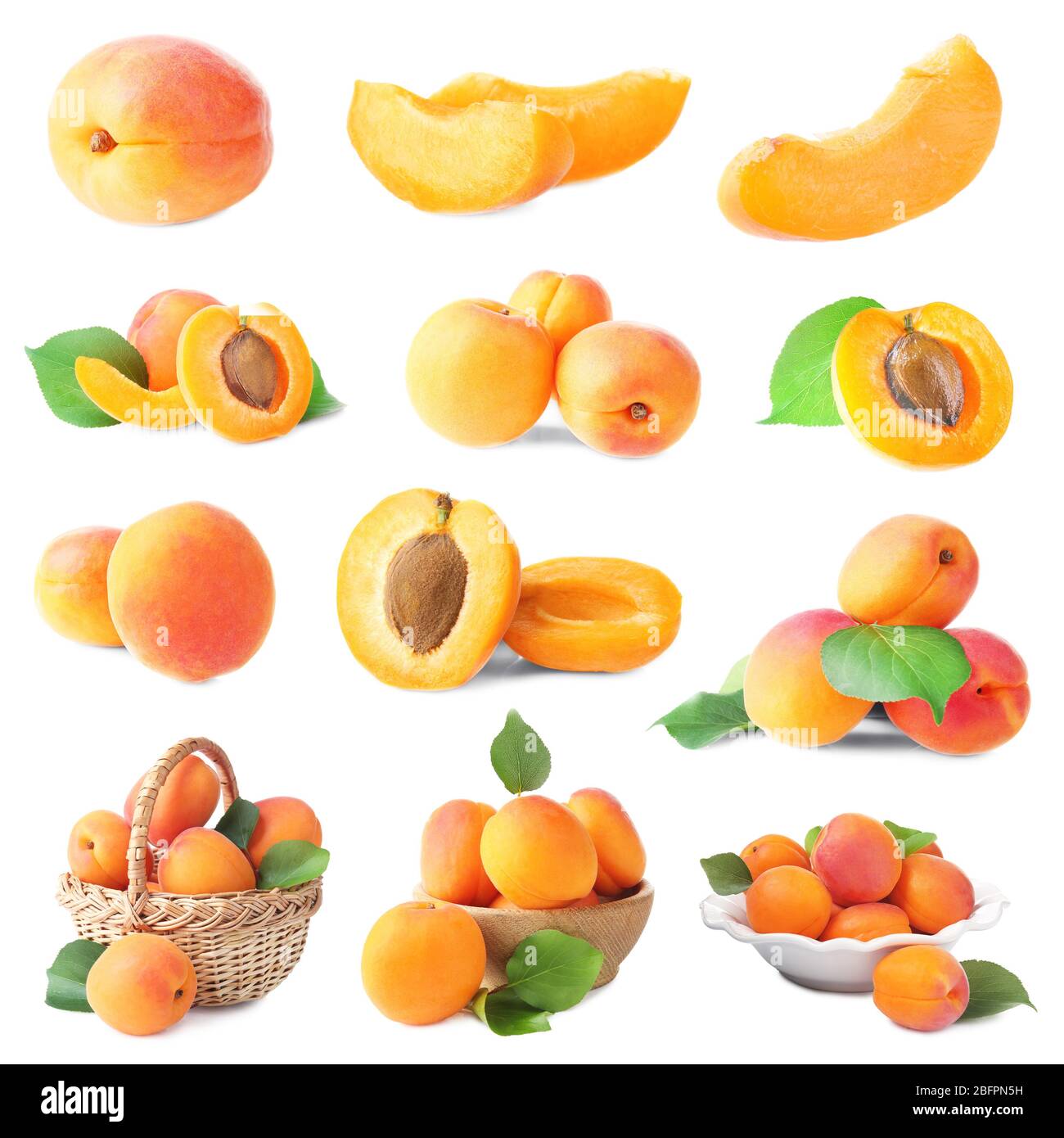 Set fresh apricots on hi-res stock photography and images - Alamy