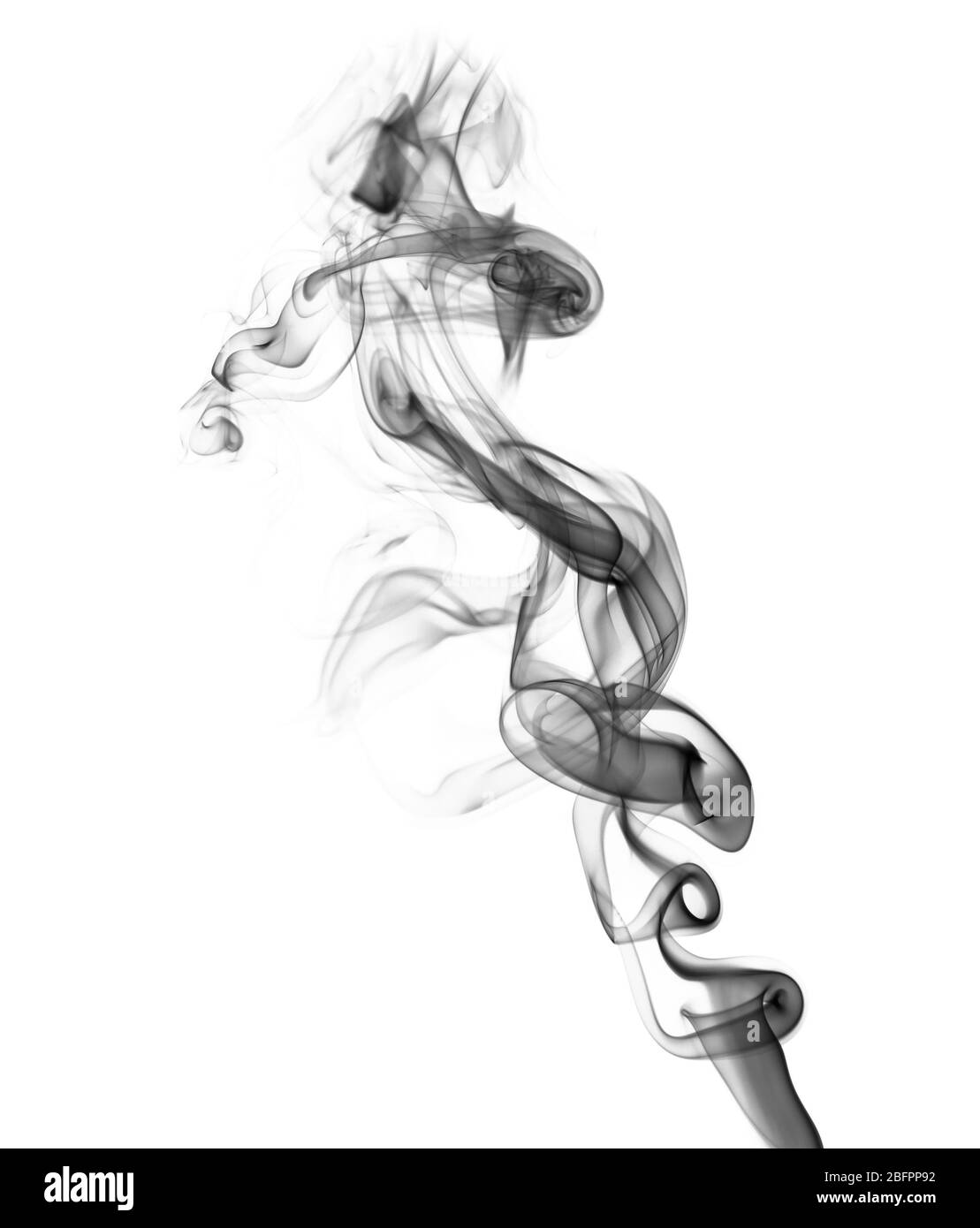 Swirl of black smoke on white background Stock Photo Alamy