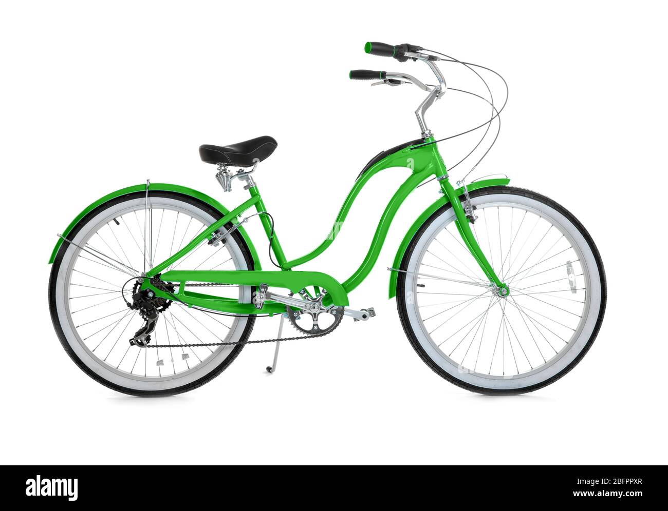 Modern bicycle on white background Stock Photo