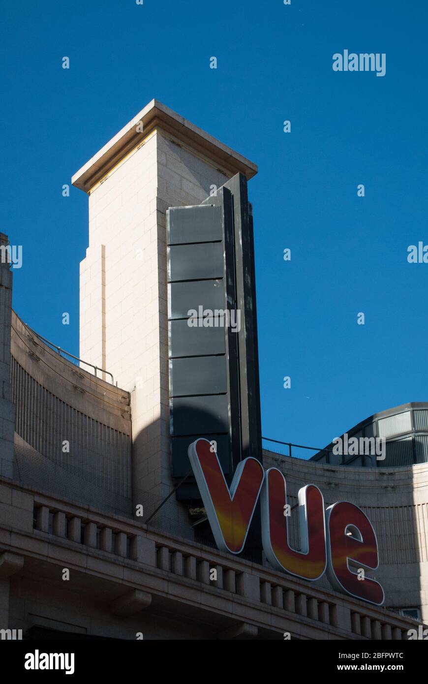 1930s Art Deco Architecture Vue Cinema West End, 3 Cranbourn Street, Leicester Square, West End, London WC2H by Thomas Somerford Stock Photo