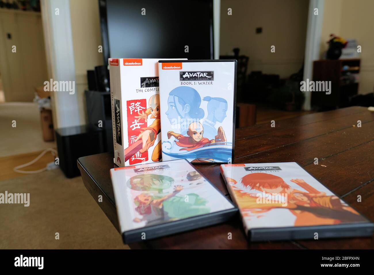 DVD box set of Nickelodeon's "Avatar - The Last Airbender: The Complete  Series" animated television show released in 2015 on a living room at home  Stock Photo - Alamy